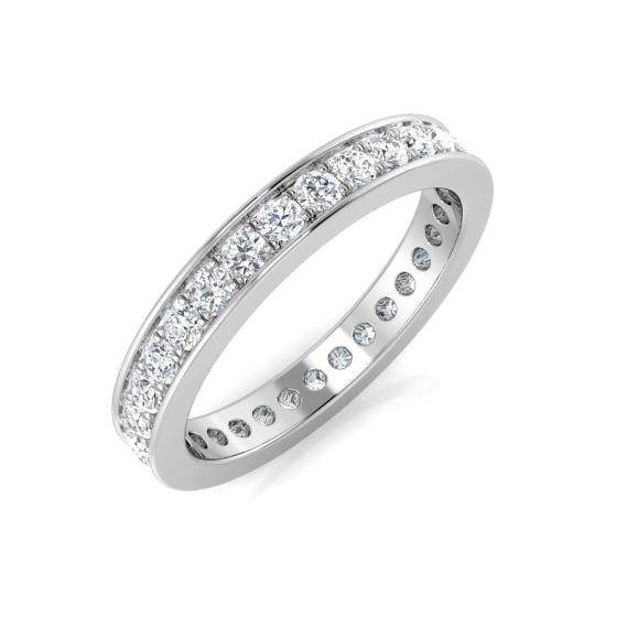 0.80ct SI2/G Round cut Diamond Full Eternity Ring in 18k White Gold