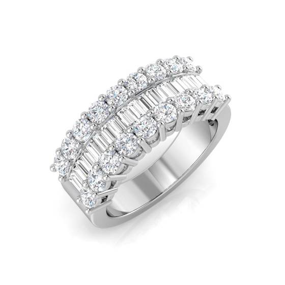 1.52ct SI1/G Round cut Diamond Designer Ring in 18k White Gold