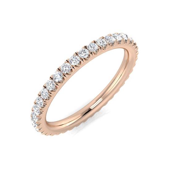 0.52ct VS/F Round cut Lab Grown Diamond Full Eternity Ring in 9k Rose Gold