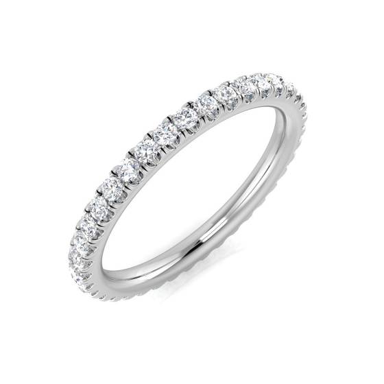 0.52ct VS/F Round cut Lab Grown Diamond Full Eternity Ring in 9k White Gold