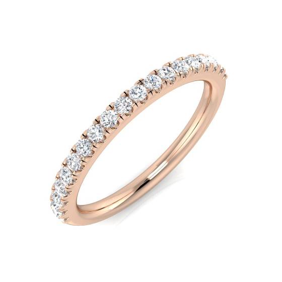 0.25ct VS/F Round cut Lab Grown Diamond Half Eternity Ring in 9k Rose Gold