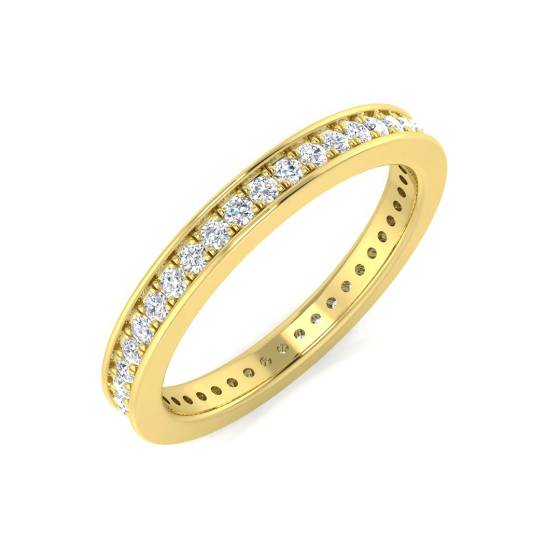 0.47ct SI1/G Round cut Diamond Full Eternity Ring in 18k Yellow Gold