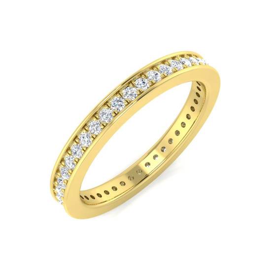 0.47ct SI1/G Round cut Diamond Full Eternity Ring in 18k Yellow Gold