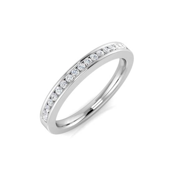 0.14ct SI2/G Round cut Diamond Half Eternity Ring in 18k White Gold