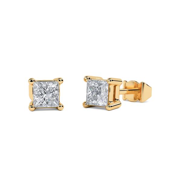 0.25ct VS/E-F Princess Diamond Stud Earrings