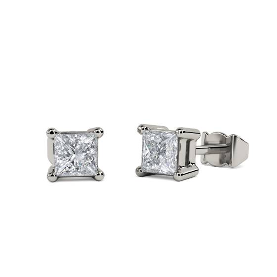 0.25ct VS/E-F Princess Diamond Stud Earrings