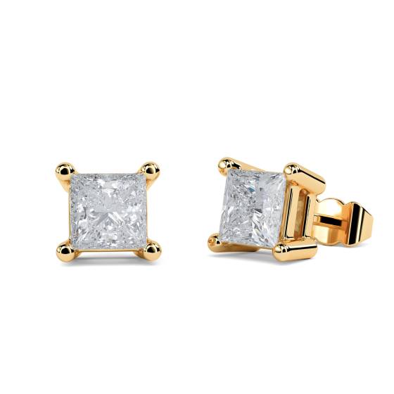 0.80ct VS/E-F Princess Diamond Stud Earrings