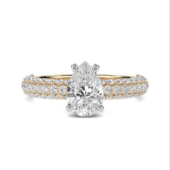 1.10ct SI1/G Pear Diamond Shoulder Set Ring