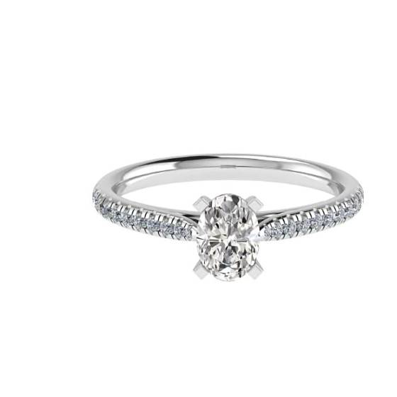 0.50ct VS1/G Oval Diamond Shoulder Set Ring