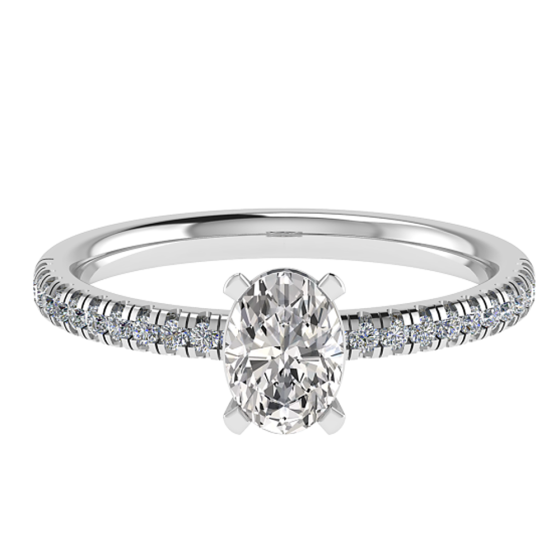 1.20ct I1/E Oval Shoulder Set Ring