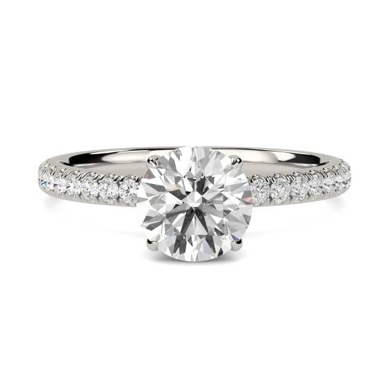 1.40ct SI2/F Round Diamond Hidden Halo Shoulder Set Ring