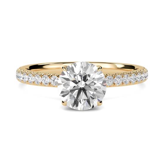 1.40ct SI2/E Round Diamond Single Halo Shoulder Set Ring