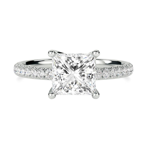 0.75ct VVS1/G Princess Diamond Hidden Halo Ring