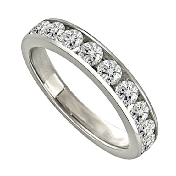 1.00ct VS/E-F 4mm Round Diamond Half Eternity Ring