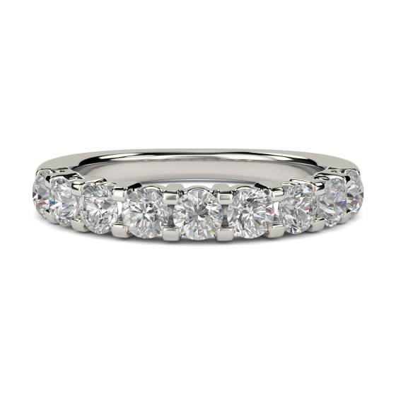 1.00ct VS/E-F Round cut Diamonds Claw Set Half Eternity Ring