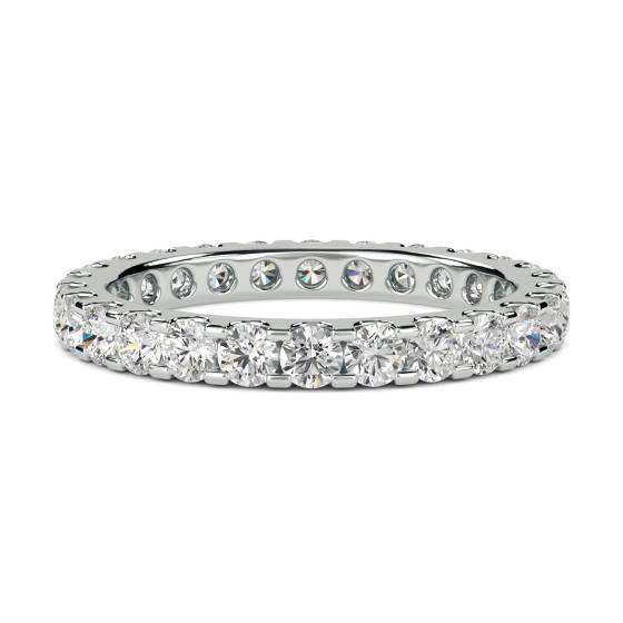 1.00ct VS/E-F Round cut Diamonds Full Prong Eternity Ring
