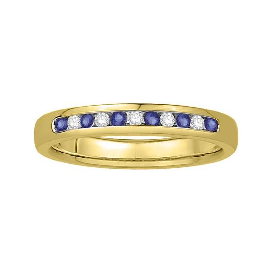 0.15ct VS/E-F Round/Blue Sapphire Eternity Ring