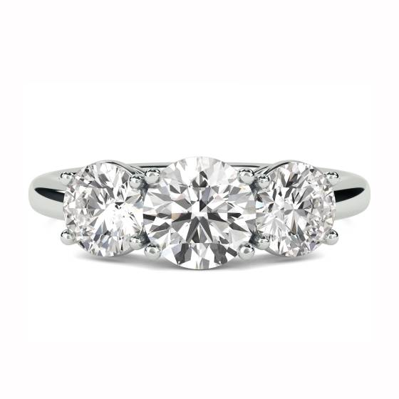 0.67ct SI/F-G Traditional Round Diamond Trilogy Ring