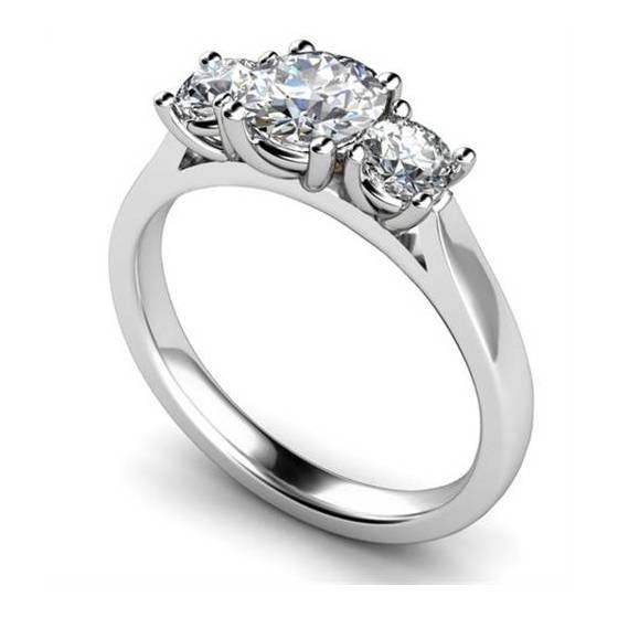 1.00ct SI2/G Classic Round Diamond Trilogy Ring