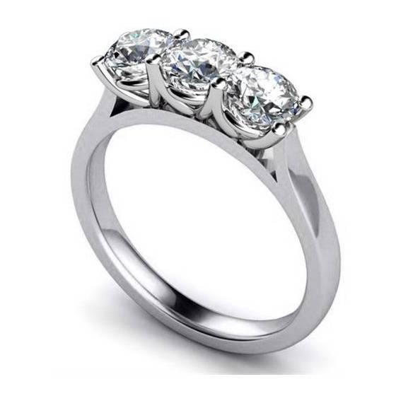 0.50ct VS1/E Round Diamond Trilogy Ring