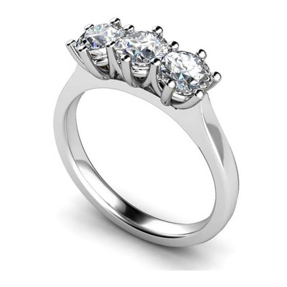 0.50ct SI2/G Traditional Round Diamond Trilogy Ring