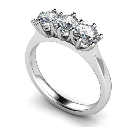 0.30ct SI2/G Round Diamond Trilogy Ring