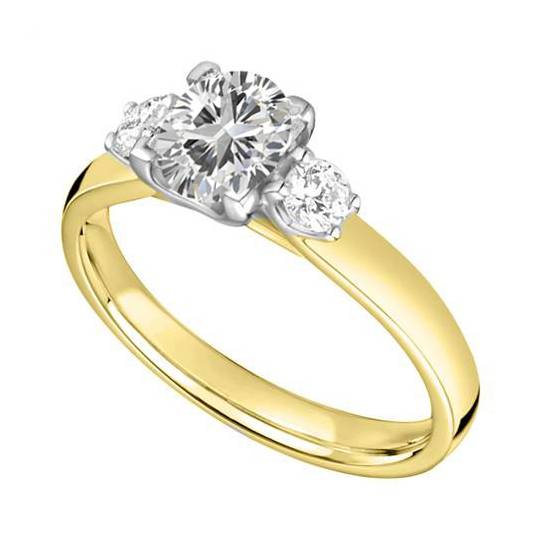 1.00ct SI3/G Princess Diamond Trilogy Ring