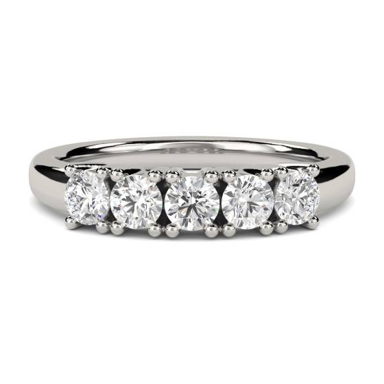 0.33ct VS/F-G 5 Stone Round Diamond Half Eternity Ring