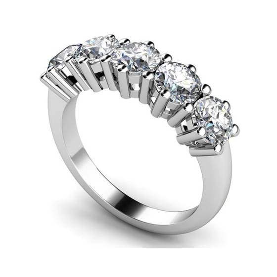 1.00ct VS/F-G Round Diamond 5 Stone Ring