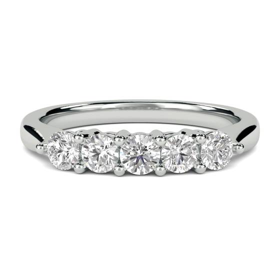 0.73ct VS/F-G Round Diamond 5 Stone Ring