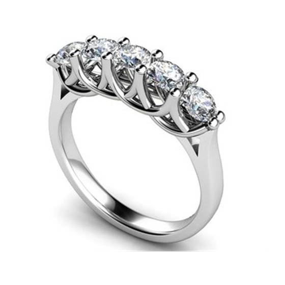 0.73ct SI/F-G Round Diamond 5 Stone Ring