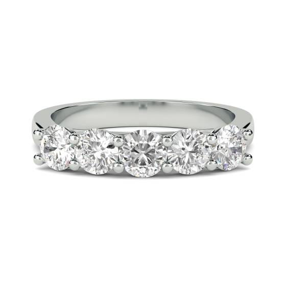 0.73ct VS/F-G 5 Stone Round Diamond Half Eternity Ring