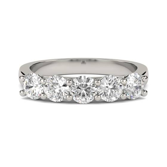 2.50ct SI1/E 5 Stone Round Diamond Half Eternity Ring