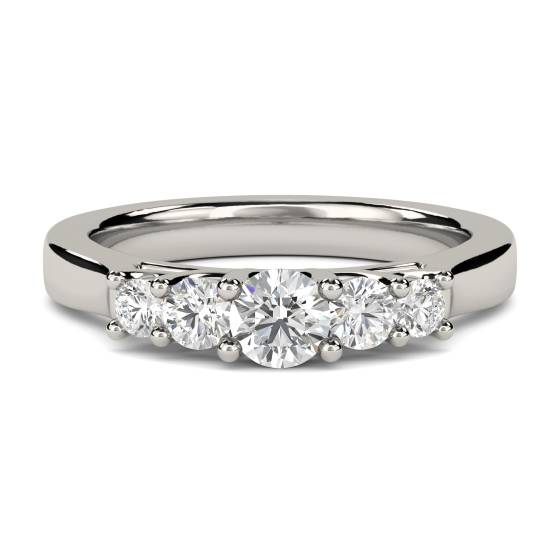 1.75ct VS1/E 5 Stone Round Labgrown Diamond Half Eternity Ring