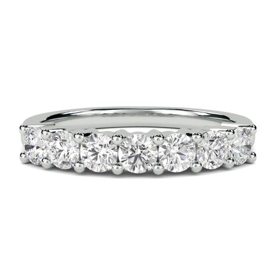 0.64ct VS/F-G 7 Stone Round Diamond Half Eternity Ring