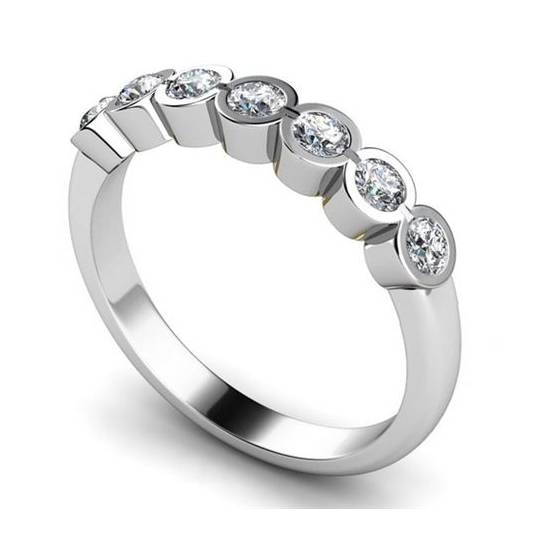 0.70ct VS/E-F 7 Stone Round Labgrown Diamond Half Eternity Ring