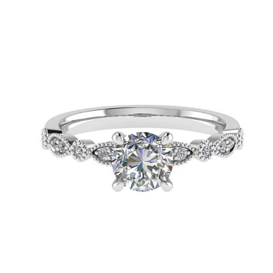 1.30ct I1/E Round Diamond Shoulder Set Ring