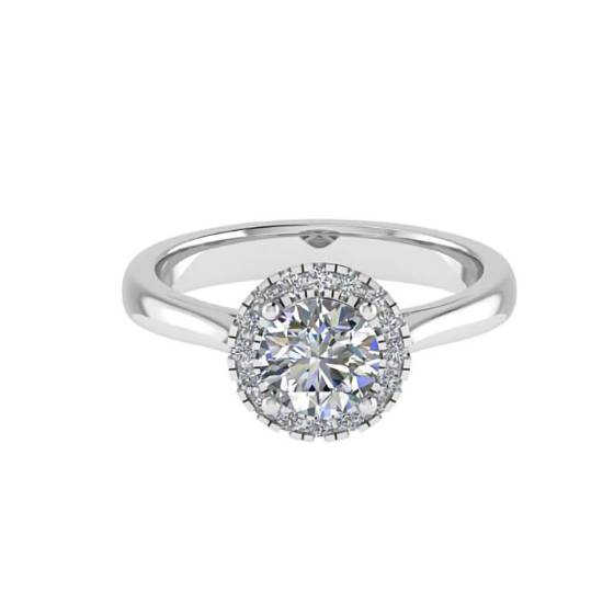 0.80ct SI2/E Round Diamond Halo Ring