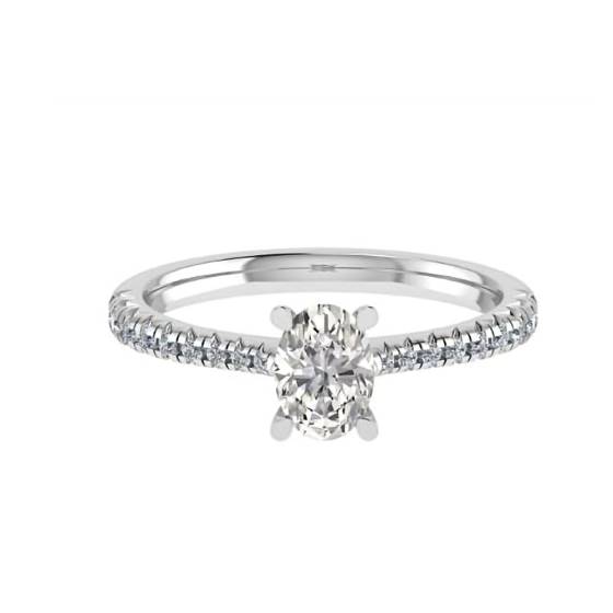 1.30ct SI2/G Oval Diamond Halo Ring