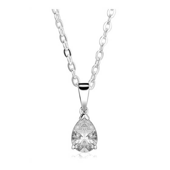 0.60ct SI2/G Classic Pear Diamond Solitaire Pendant