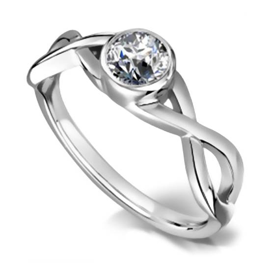 0.61ct SI2/G Round Diamond Solitaire Ring