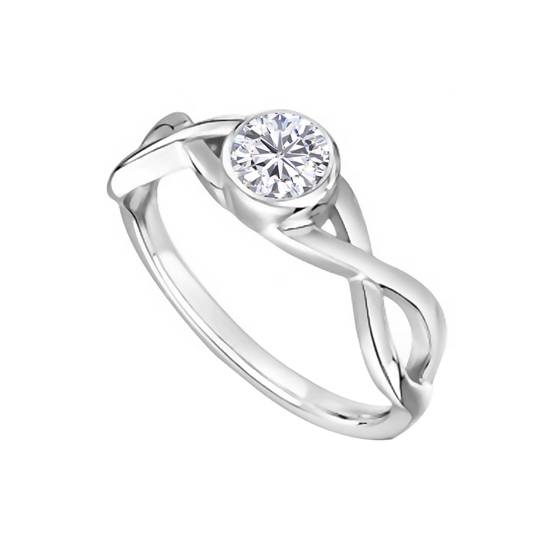 0.40ct SI2/G Elegant Infinity Twist Round Diamond Engagement Ring