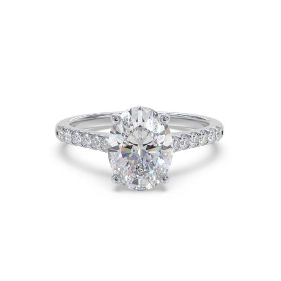 0.50ct VS2/H Oval Diamond Traditional Oval Diamond Shoulder Set Ring