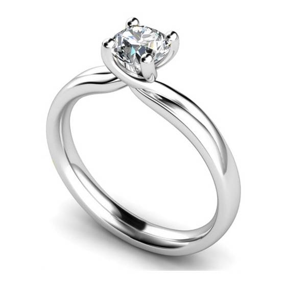 0.90ct SI2/D Round Diamond Solitaire Ring