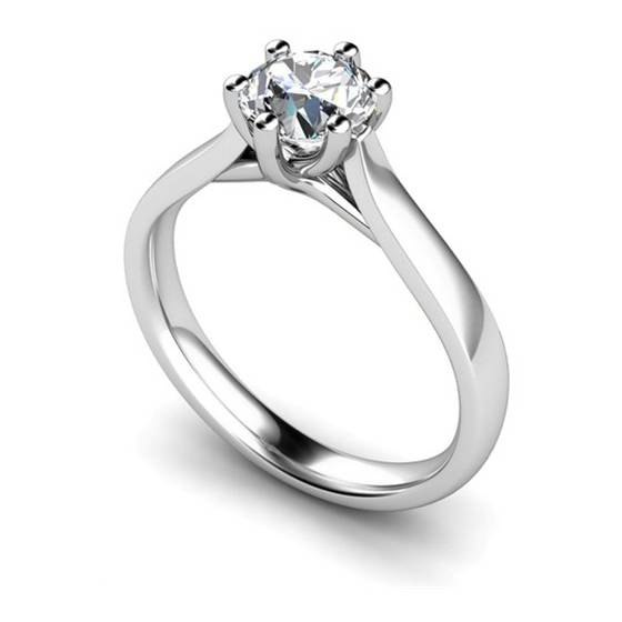 0.73ct SI2/F Round Diamond Solitaire Ring