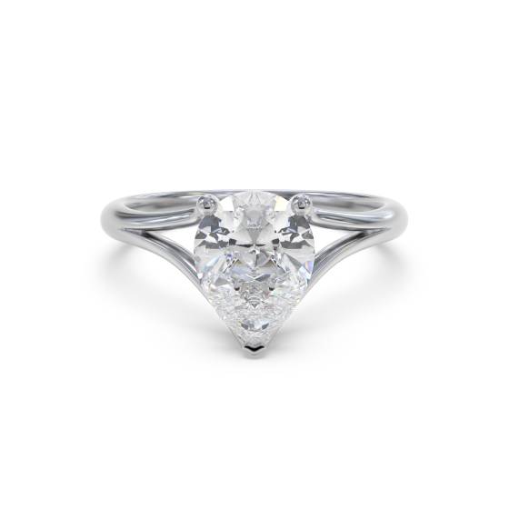 0.30ct SI2/G Unique Modern Pear Diamond Engagement Ring