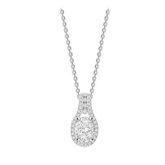 1.40ct VS/D-E Stylish Oval Diamond Designer Pendant