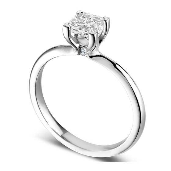 1.20ct I1/F Modern Claw Princess Diamond Solitaire Ring