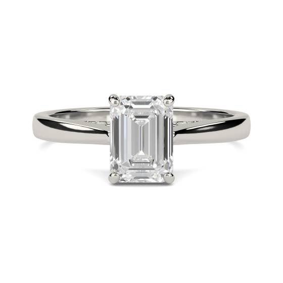 2.02ct VS2/D Emerald cut Lab Grown Diamond Solitaire Ring