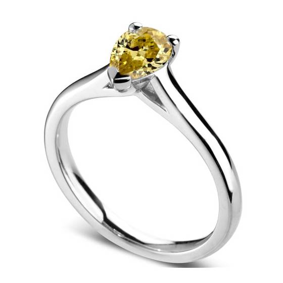 0.30ct VS2/Fancy Yellow Classic Pear Diamond Engagement Ring